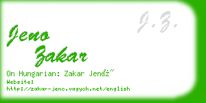 jeno zakar business card